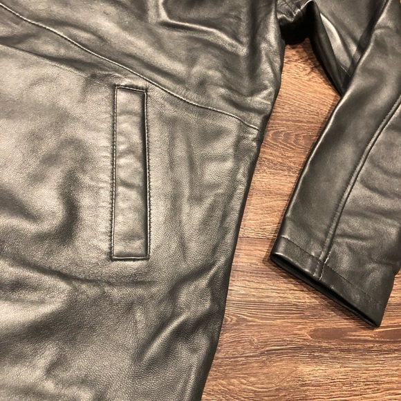 ❤️ Decrum real leather black button up coat New - Picture 4 of 5